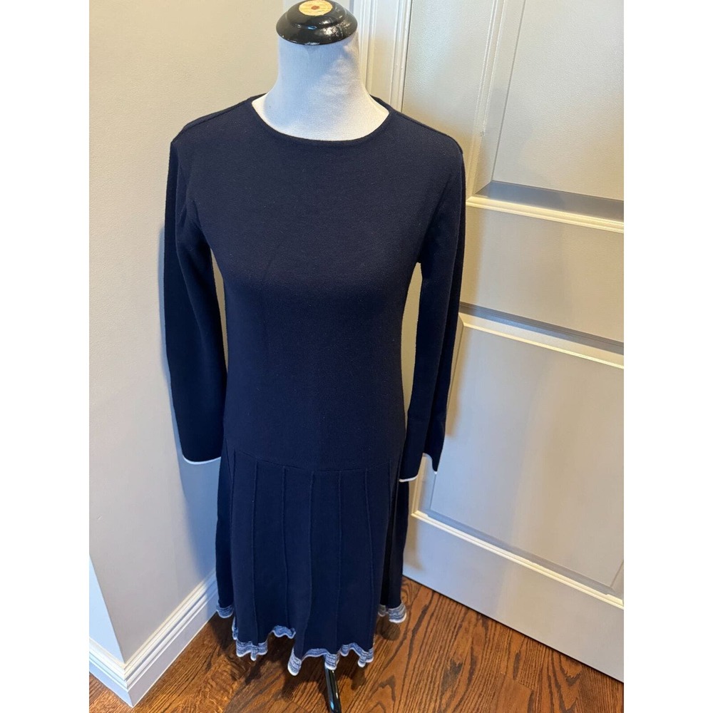 LOW CLASSIC Navy Wool Blend Knit Dress SZ S EUC
